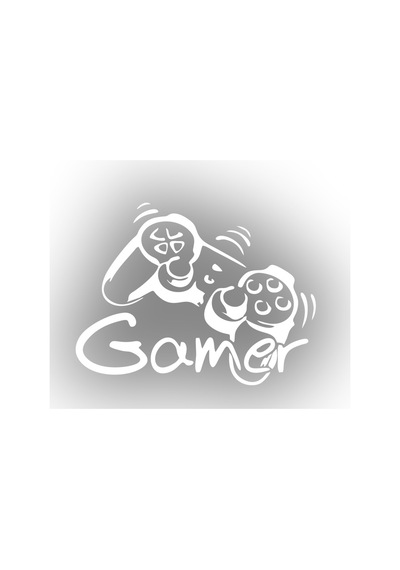 Gamer Sticker 17x17 Cm Beyaz