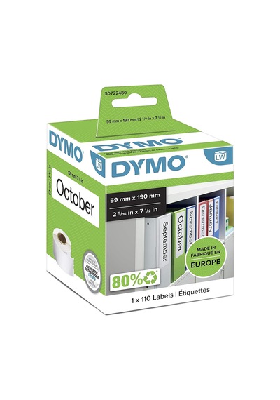 Dymo Geniş Klasörlere Uyumlu Sırt Etiketi 59X190Mm 99019