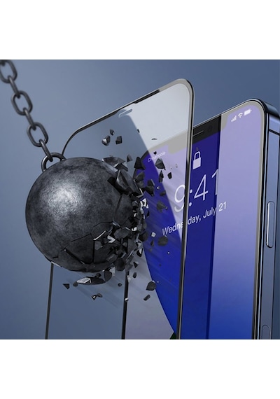 Baseus Apple Uyumlu   iPhone 12 Pro Max 6.7 0.3Mm Full Anti Blue Light Tempered Ekran Koruyucu Siyah