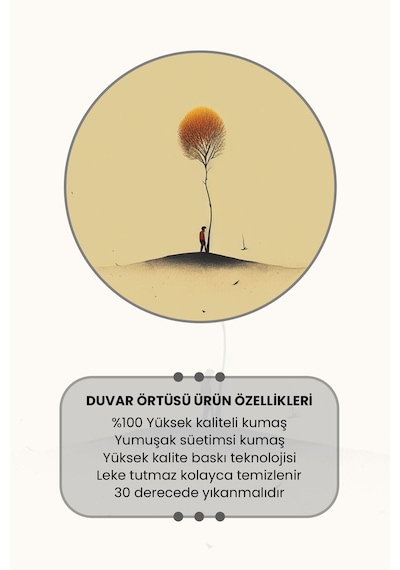 Yalnızlık Ağacı Desenli Duvar Halısı Duvar Örtüsü Tapestry Süet Dokulu Kumaş