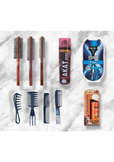 Elsa Professional 3 Lü Erkek Tarama Serisi Wax Tarağı Seti Hediyeli Sakal Seti Tıraş Köpüğü Ve Bıçağı