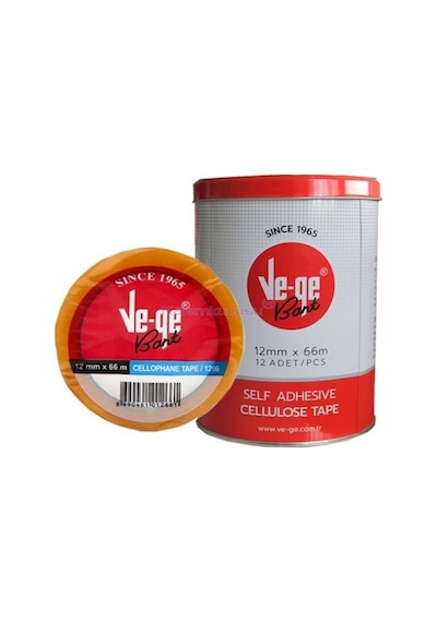 Vege Şeffaf Selefon Bant 12 X 66 12 Adet