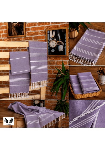 Pega Sultan Peştamal %100 Koton Mor Plaj Havlusu 90 x 170 CM