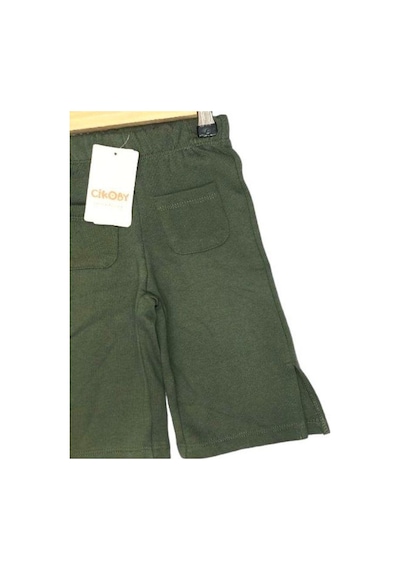 Çikoby Kız Bebek Yırtmaçlı Örme Pantolon-13578 Haki