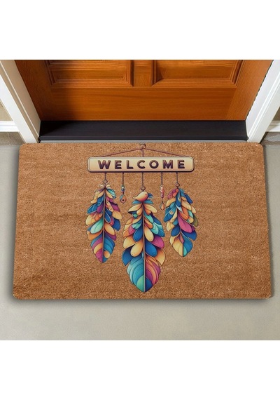 Valerine Life Düş Kapanı Kuş Tüyleri Welcome Kapı Önü Paspası 45x70cm
