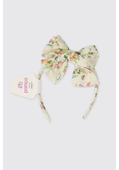 Panço Liberty Kumaş Kız Bebek Krem Taç Seti 2612gb09023