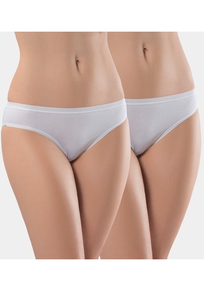 Türen Kadın Likralı 2'li Pamuklu Bikini Külot 230/beyaz 001