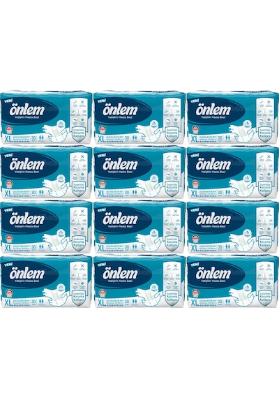 Önlem Hasta Bezi Bel Bantlı Tekstil Yüzey Ekstra Büyük 360 Adet XL