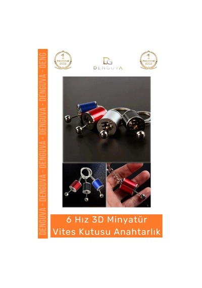 Anahtarlık 6 Hız 3d Minyatür Metal Manuel Hareketli Vites  Aksesuar Oto Vites Anahtarlık