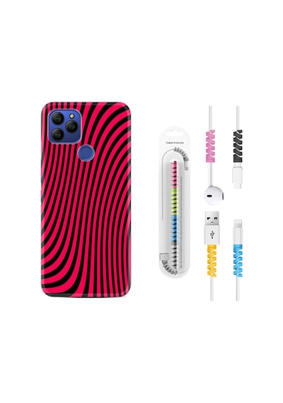 General Mobile Gm21 Kılıf Kablo Koruyuculu Black Pink 1671