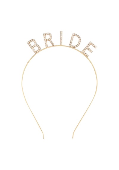 Mey İthalat Altın Gold Renk Bekarlığa Veda Kristal Taş Bride Tacı İthal 16x10 Cm