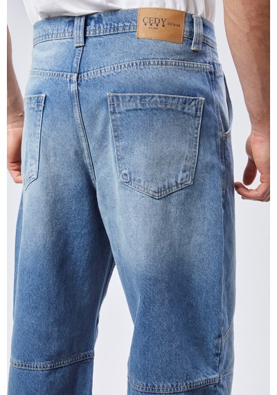 Cedy Denim Cedy Denım Yüksek Kalite Erkek Yüksek Bel Skater Baggy Jeanpantolon C362 Açık Mavi