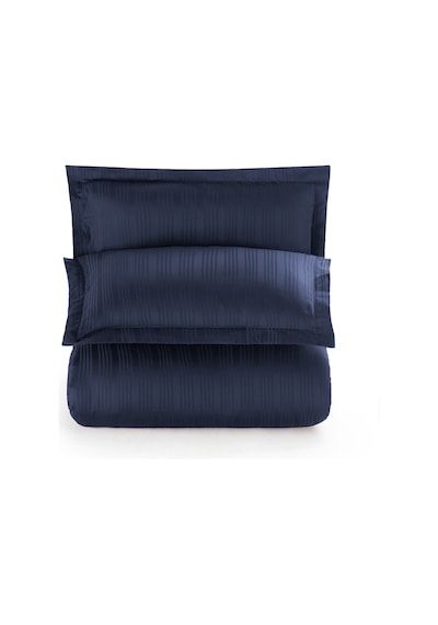 Pierre Cardin Çizgili Saten Nevresim Takımı Çift Kişilik Voyage İndigo