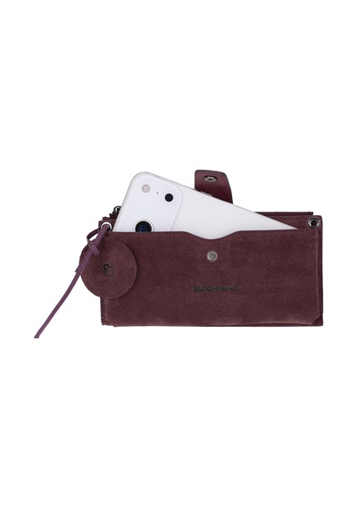 Bloominbag Burgundy Still Lozan Hakiki Süet Çapraz Askılı Telefon Bölmeli Cüzdan Çanta Bordo