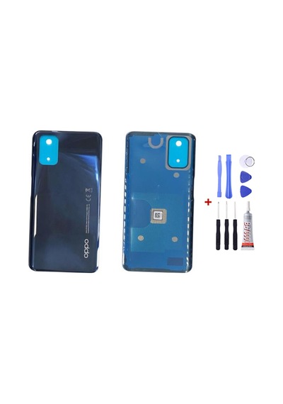 Oppo A52 Siyah Arka Cam Kapak Pil Kapağı Tamir Set B7000 Set Siyah
