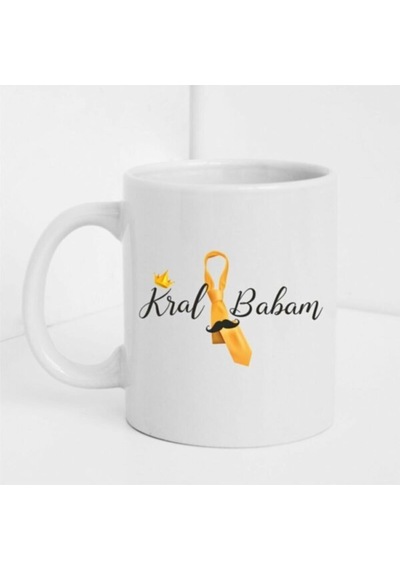 Babalar Gününe Özel Baskılı Kupa Beyaz