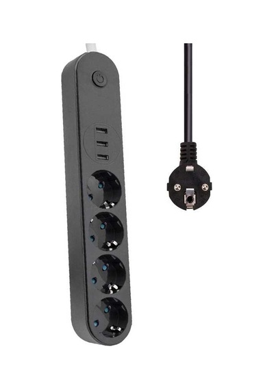Akım Korumalı Isıya Dayanıklı 4 Lü 2 Mt Uzatma 3 Adet Usb 3402 Hmngoxxtptprp Diger