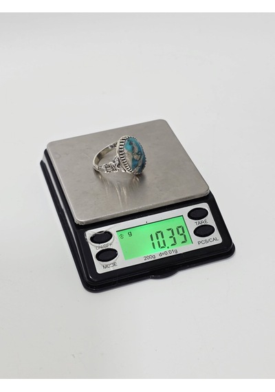 Firuze Turkuaz Taşlı 925 Ayar Gümüş Yüzük 10,30 Gram