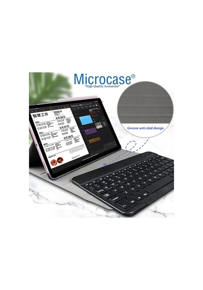 Samsung Uyumlu Tab S6 Lite P610 Bluetooth Klavyeli Standlı Kılıf-BKK1