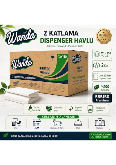 Wanda Soft Z-katlama Havlu Kağıdı 21x21