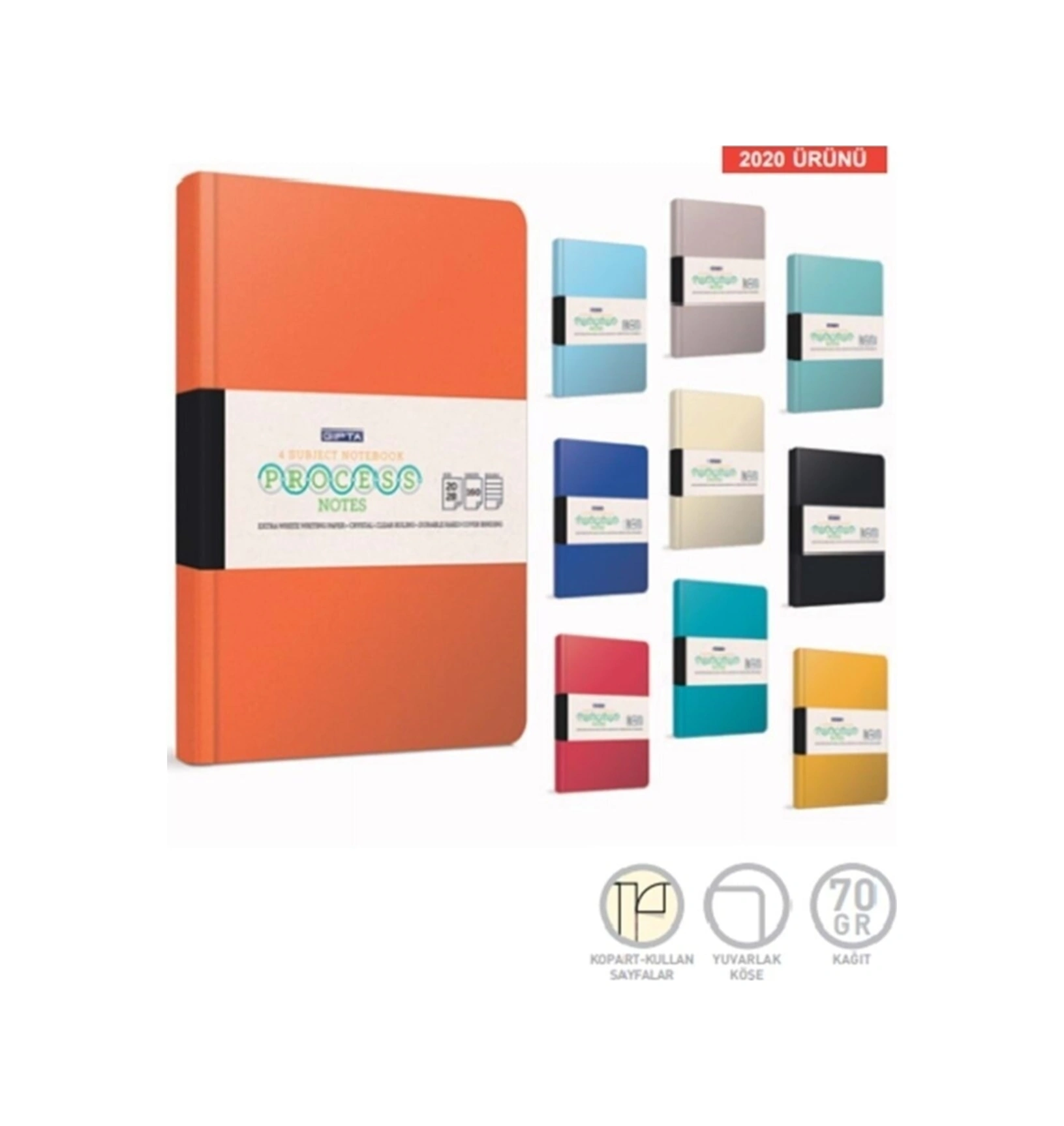 Process Iplik Dikiş Sert Kapak Defter 14 20 160 Yaprak Kareli