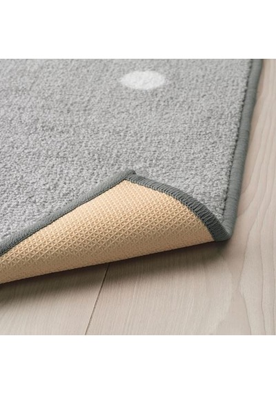 Çocuk Odası Halısı 133x160 cm Gri-Noktalı Alan: 2.13 M² Puantiyeli Halı Gri