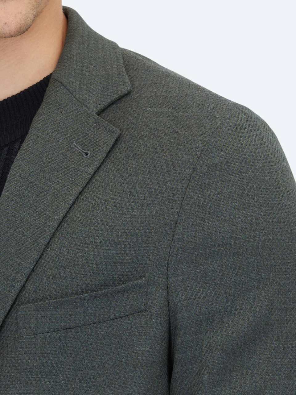 Kip Haki Modern Fit Yün Karışımlı Ceket Haki