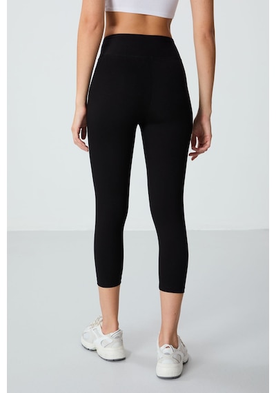 Tommylife Slim Fit 2li Paket Siyah Kadın Kapri Tayt - 93097 siyah