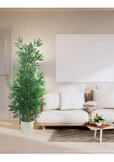 Yapay Bambu Ağacı 5 Sopalı 150cm Yoğun Yapraklı Yeşil
