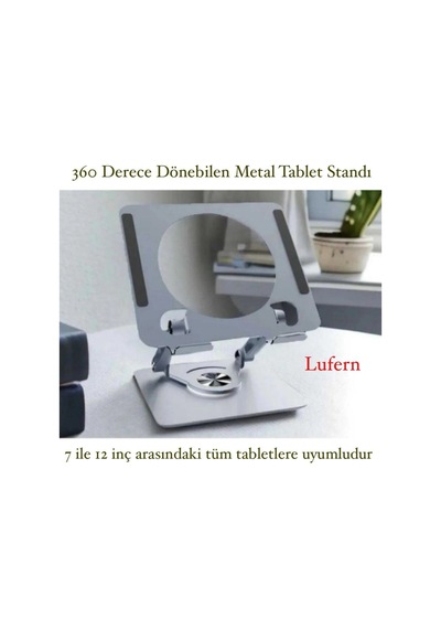 Dayanıklı 360 Derece Dönebilen Yükseltilmiş Masaüstü Ayarlanabilir Metal Tablet Standı Kaymaz