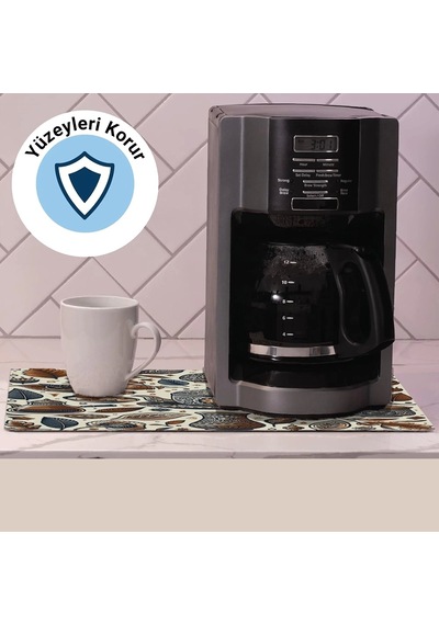 Valerine Life Kahve Makinesi Matı Su Geçirmez Kaymaz Yıkanabilir Çaycı, Çay Espresso Makinesi Pad 35x45cm 27240102