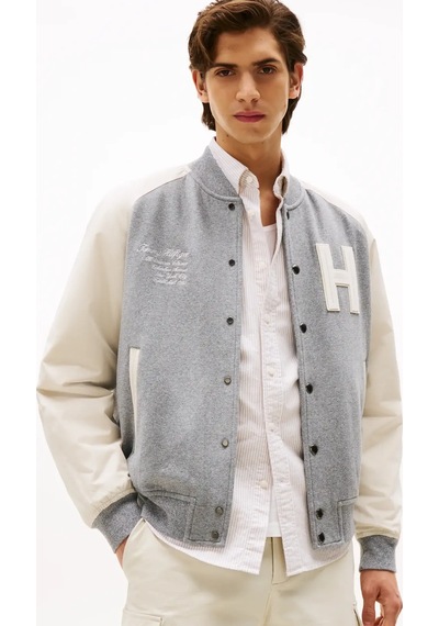 Tommy Hilfiger Mıx Medıa Varsıty Bo, P01 Gri Erkek Ceket
