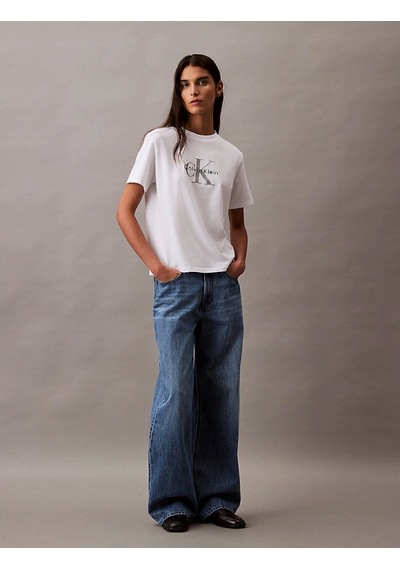 Calvin Klein Hr Ss Clssc Mnlg Cnc Kadın Beyaz T-shirt Lv047b865g-yaa Beyaz