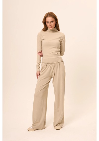 Zoor Ultra Soft Penye Modal Pantolon Bej