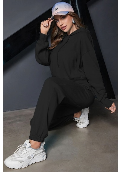 Uyguntarz Unisex Eşofman Takımı Siyah