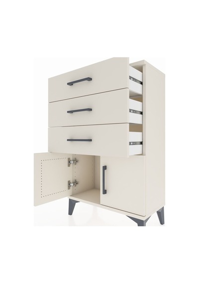 Arges Komodin 3 Çekmeceli 2 Kapaklı 60x30x96 Aytaşı-aytaşı Aytaşı
