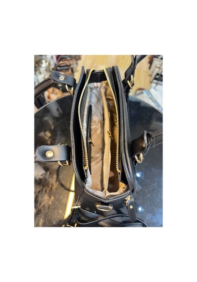 Miami Polo Club Orijinal Kadın Gold Detaylı El Ve Omuz Çantası Uzun Askısı Mevcuttur En 24 Cm Boy 24 Cm Siyah