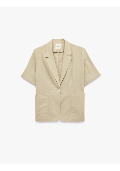 Koton Cepli Kısa Kollu Keten Blazer Ceket Bej 6sak50075pw Ekru