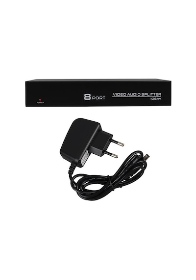 Pm-4832 8 Port Video Stereo Audio Dağıtıcı Çoğaltıcı 1024x768-85hz Beyaz - Çok Renkli