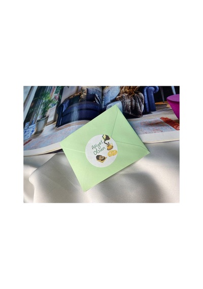 Afiyet Olsun Etiket Pastane Yuvarlak Mat Sticker 4 Cm 100 Adet Çok Renkli