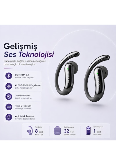Monoise Mn-p-q13 Open-ear Ai Çeviri Destekli Kulaklık