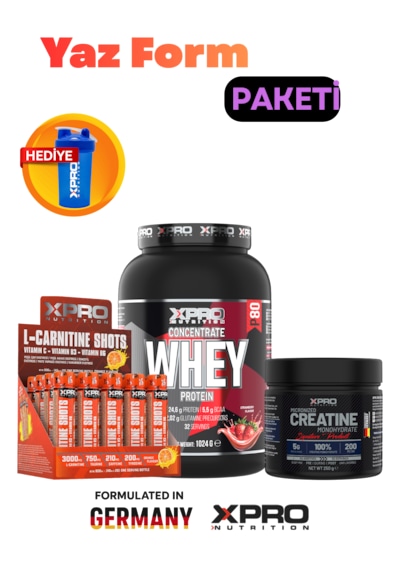 Whey Çilek 1024gr + Creatıne 250gr + L-carnıtıne Shots