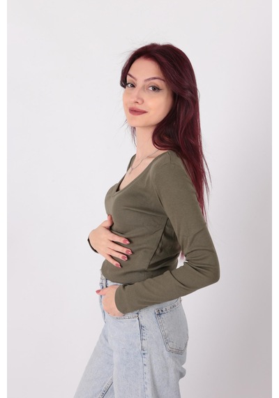 Busem S0015897 Kadın Bluz Haki