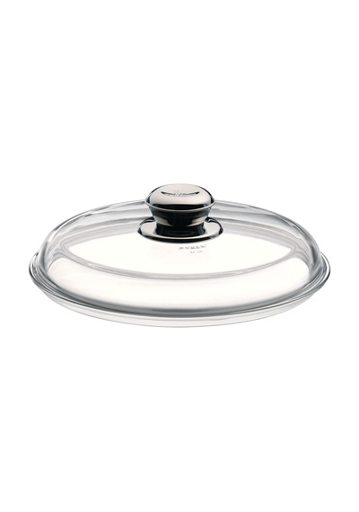 Lexroo 24 Cm Cam Tava Kapağı, Isıya Dayanıklı Cam, Metal Kulplu, 24 Cm Tavalar İçin