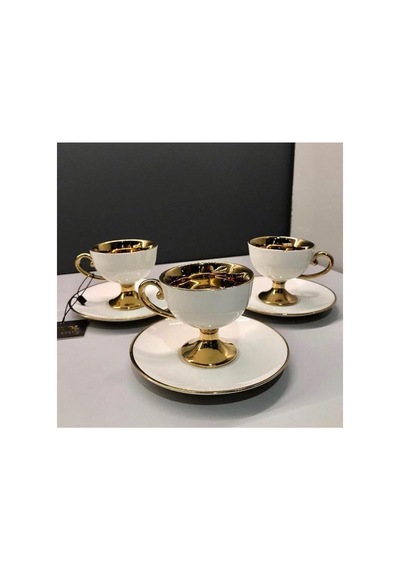 Kahve Fincanı Victoria Gold Beyaz 6 Kişilik Vogue-123-6526