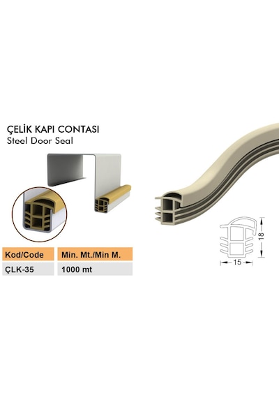 Çelik Kapı Kasa Fitili Contası Çelik Kapı Contası 6 Metre Krem