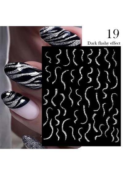 3d Reflektif Efekt Nail Art Sticker Model - 19 55881-19
