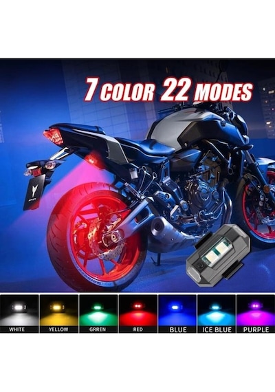 Araba Bisiklet Motosiklet 7 Renk Sinyal Led Çakar Uyarı Işığı
