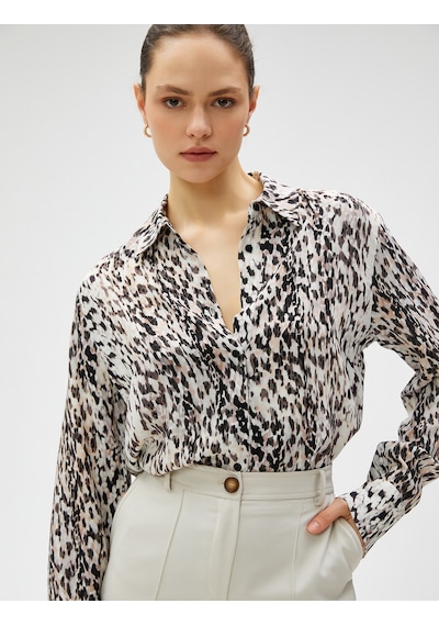 Koton Animal Desenli Gömlek Leopar Desenli 3sak60153pw Leopar Desenli