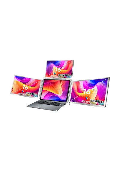 Npo Npm788 16" Fhd 1200p Ips Type-c Taşınabilir 3'lü Monitör Çoklayıcı Standlı Notebook Monitör